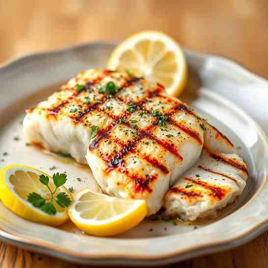 Grilled Mediterranean Cod - Easy Lemon Garlic Salted Cod